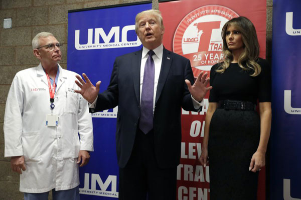 Trump lauds Vegas victims, doctors, police: 'amazing people'