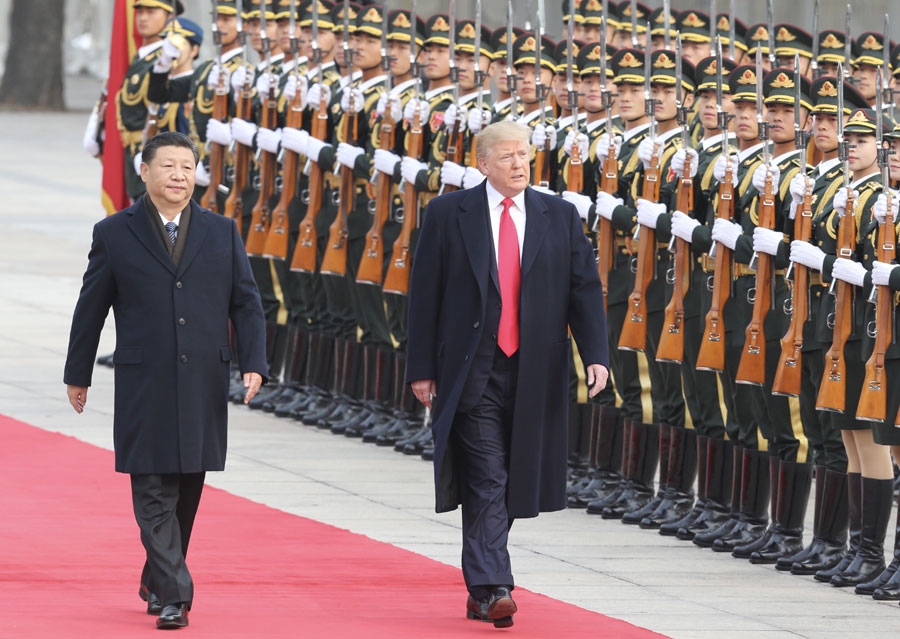 President Xi holds welcome ceremony for Trump