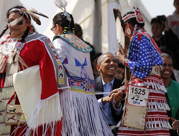 Obama visits native American reservation