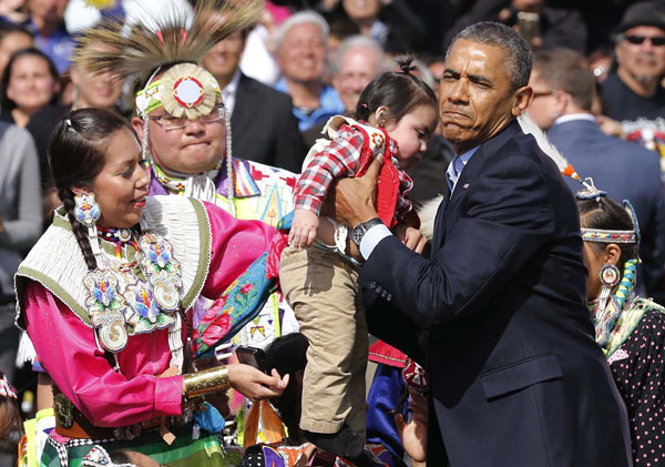 Obama visits native American reservation