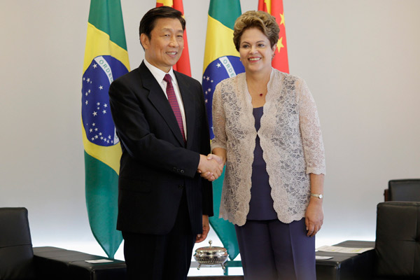 Rousseff greets Chinese VP Li Yuanchao