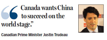 Trudeau: Canada cheers China