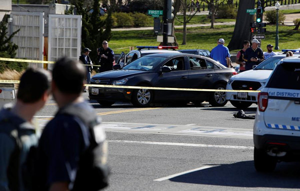 Woman hits car, tries to mow down officers near US Capitol