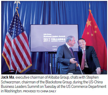 Ma stresses role of business in China-US ties